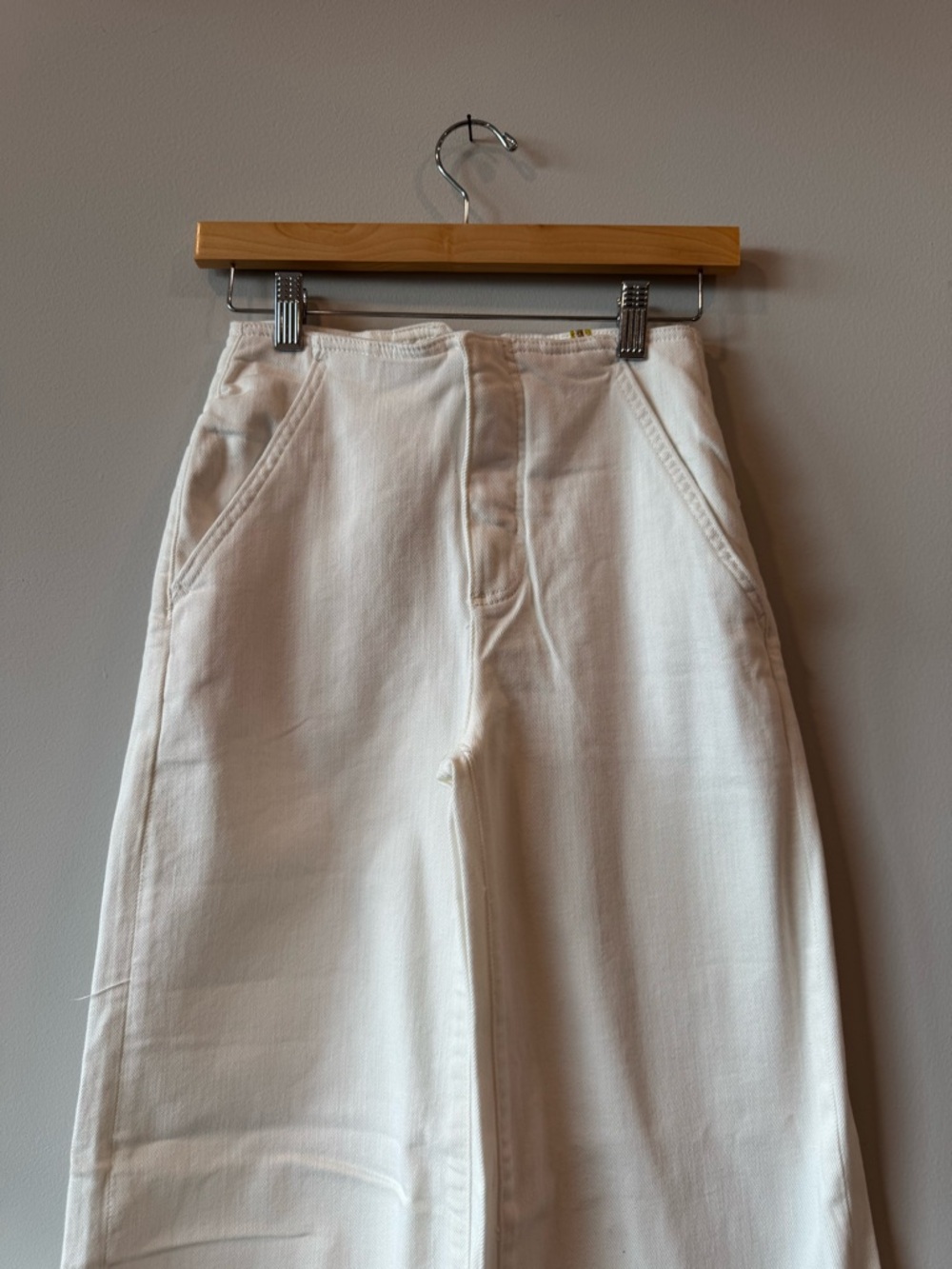 Anthropologie Maeve White 23T 23 Tall (00) Wide-Leg Pants Jeans Work Casual NWOT - Picture 2 of 9
